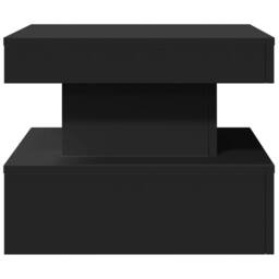 Berkfield Home Coffee Table with LED Lights Black 50x50x40 cm - Size: 50 x 50 x 40 cm - thumbnail 8