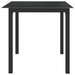 Berkfield Home Garden Table Black 80x80x74 cm Aluminium & Glass - Size: 80 x 80 x 74 cm - thumbnail 3