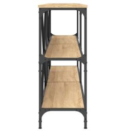 Berkfield Home Console Table Sonoma Oak 180x30x75 cm Engineered Wood & Iron in Brown - Size: 180 x 30 x 75 cm - thumbnail 5