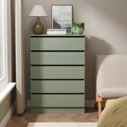 Ready Assembled 2 U Crosby 5 Drawer Chest in Reed Green in Pale Green - thumbnail 6