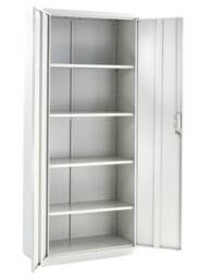 Moderna Metal Storage Cabinet with Lock Tall White Cupboard, 4 Shelves 180cm - thumbnail 5