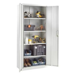 Moderna Metal Storage Cabinet with Lock Tall White Cupboard, 4 Shelves 180cm - thumbnail 3