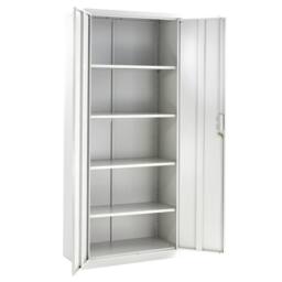 Moderna Metal Storage Cabinet with Lock Tall White Cupboard, 4 Shelves 180cm - thumbnail 4