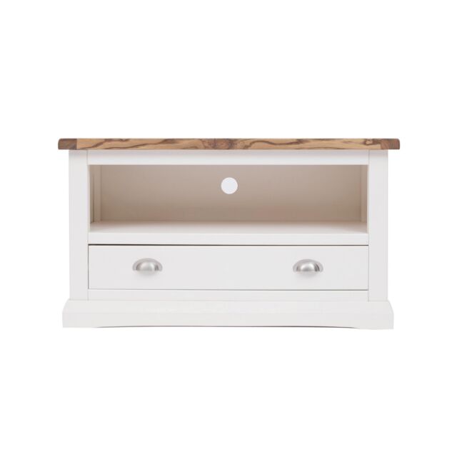 Cabinet Bits Cosenza Off-White 1 Drawer TV Cabinet Chrome Cup Handle - image 1