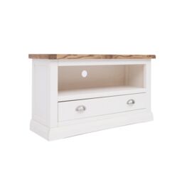 Cabinet Bits Cosenza Off-White 1 Drawer TV Cabinet Chrome Cup Handle - thumbnail 2