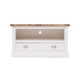 Cabinet Bits Cosenza Off-White 1 Drawer TV Cabinet Chrome Cup Handle - thumbnail 1