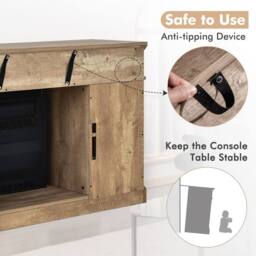 Gymax Fireplace TV Stand for TVs up to 55 Inches With 2000W Electric Fireplace Insert in Natural - thumbnail 6