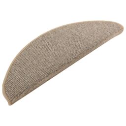 Berkfield Home Carpet Stair Treads 15 pcs Grey & Brown 65x21x4 cm - Size: Medium - thumbnail 3