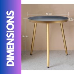FURNOS Small Round Metal Side Coffee Table Gold - thumbnail 6