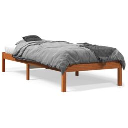 Berkfield Home Bed Frame without Mattress Wax Brown 75x190 cm Small Single Solid Wood Pine - thumbnail 2