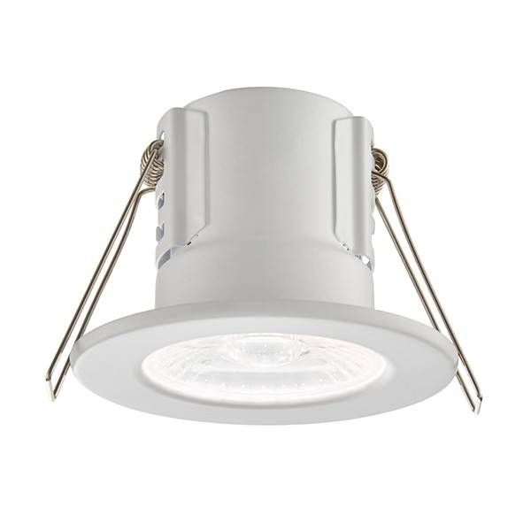Netlighting Shieldeco Fire Rated Integrated LED Bathroom Recessed Light Matt White Acrylic IP65 - image 1