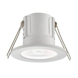 Netlighting Shieldeco Fire Rated Integrated LED Bathroom Recessed Light Matt White Acrylic IP65 - thumbnail 1