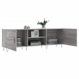 Berkfield Home TV Cabinet Grey Sonoma 150x30x50 cm Engineered Wood - Size: 150 x 30 x 50 cm - thumbnail 4
