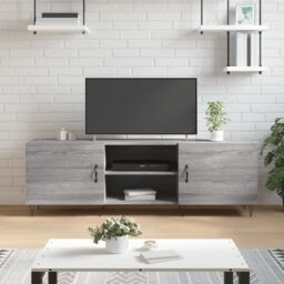 Berkfield Home TV Cabinet Grey Sonoma 150x30x50 cm Engineered Wood - Size: 150 x 30 x 50 cm
