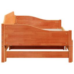 Berkfield Home Daybed with Trundle Frame Wax Brown 90x190 cm Single Solid Wood - thumbnail 8