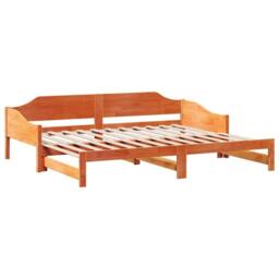 Berkfield Home Daybed with Trundle Frame Wax Brown 90x190 cm Single Solid Wood - thumbnail 7