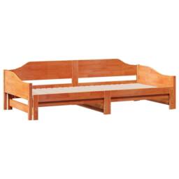 Berkfield Home Daybed with Trundle Frame Wax Brown 90x190 cm Single Solid Wood - thumbnail 5