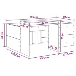 Berkfield Home Kids'High Bed Frame with Desk White 80 x 200 cm - thumbnail 9