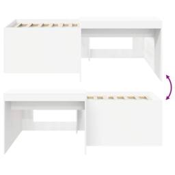 Berkfield Home Kids'High Bed Frame with Desk White 80 x 200 cm - thumbnail 8