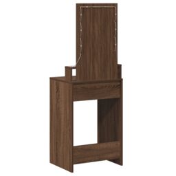 Berkfield Home Dressing Table with LED Lights¬†Brown Oak 50x41x140 cm in Brown - Size: 50 x 41 x 140 cm - thumbnail 7
