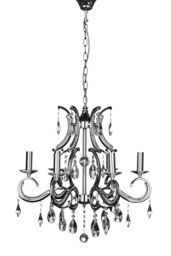 Orsina Elegant Chandelier, Crystal Detailing Ceiling Chandelier For Bedroom, Durable Chandelier For Livingroom in Silver