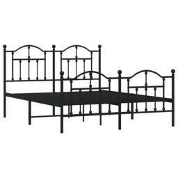 Berkfield Home Metal Bed Frame with Headboard & Footboard Black 140x200 cm - thumbnail 3