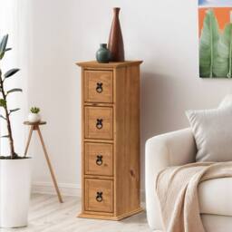 NESTLUNE 4-Tier Solid Pine CD Storage Tower in Brown - Size: 100 cm x 100 cm - thumbnail 4