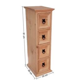 NESTLUNE 4-Tier Solid Pine CD Storage Tower in Brown - Size: 100 cm x 100 cm - thumbnail 2