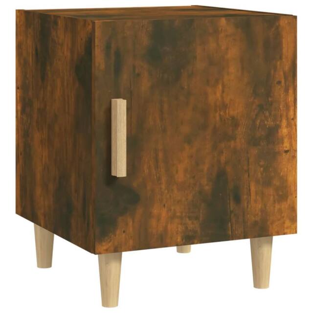Berkfield Home Elegant Bedside Cabinets 2 pcs Smoked Oak Engineered Wood in Brown - image 1