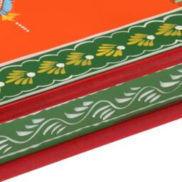 Berkfield Home Beautiful Coffee Table Orange Hand Painted Solid Wood Mango - thumbnail 5