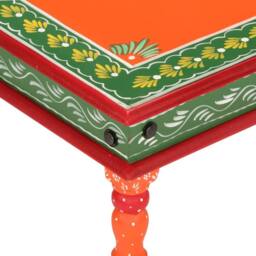 Berkfield Home Beautiful Coffee Table Orange Hand Painted Solid Wood Mango - thumbnail 4