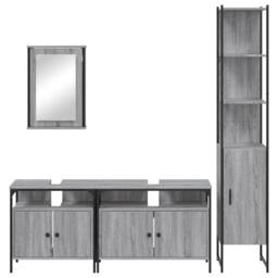 Berkfield Home 4 Piece Bathroom Furniture Set Grey Sonoma Engineered Wood - thumbnail 6