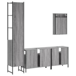Berkfield Home 4 Piece Bathroom Furniture Set Grey Sonoma Engineered Wood - thumbnail 8