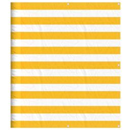Berkfield Home Balcony Screen Yellow & White Stripe 120x800 cm - thumbnail 2