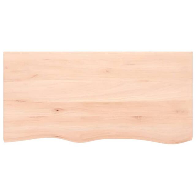 Berkfield Home Table Top 100x50x(2-4) cm Untreated Solid Wood Oak in Light Tan - image 1