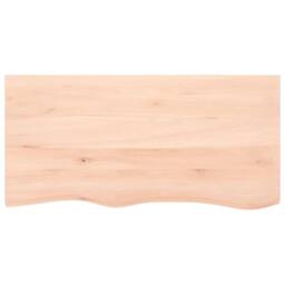 Berkfield Home Table Top 100x50x(2-4) cm Untreated Solid Wood Oak in Light Tan - thumbnail 1