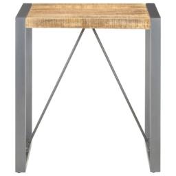 Berkfield Home Dining Table 70x70x75 cm Solid Rough Mango Wood in Grey - Size: 70 x 70 x 75 cm - thumbnail 2