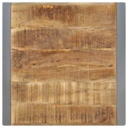 Berkfield Home Dining Table 70x70x75 cm Solid Rough Mango Wood in Grey - Size: 70 x 70 x 75 cm - thumbnail 4