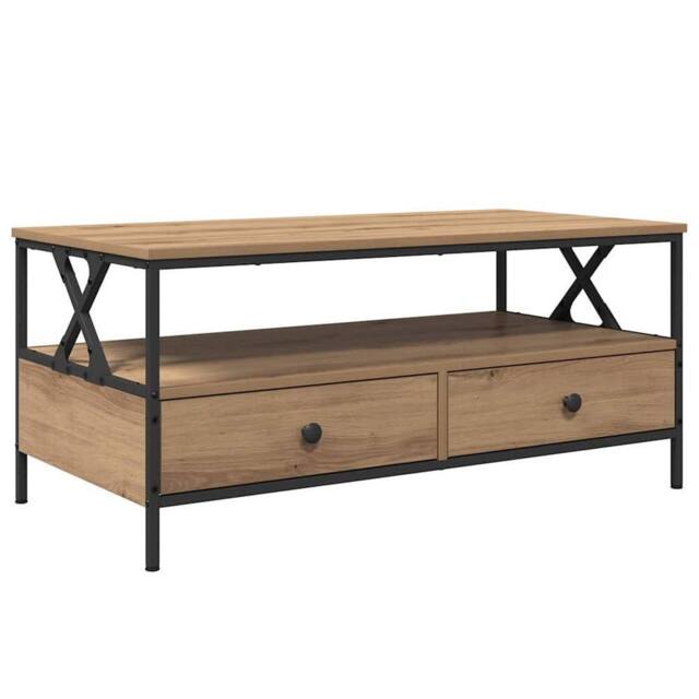 Berkfield Home Coffee Table Artisan oak 100 x 51 x 45 cm Engineered wood in Brown - image 1