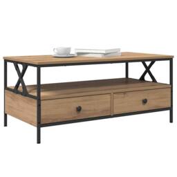 Berkfield Home Coffee Table Artisan oak 100 x 51 x 45 cm Engineered wood in Brown - thumbnail 3