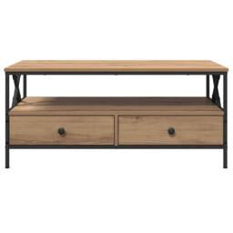 Berkfield Home Coffee Table Artisan oak 100 x 51 x 45 cm Engineered wood in Brown - thumbnail 6