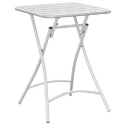 Berkfield Home Foldable Garden Table White 55x55x73 cm Steel - Size: 55 x 55 x 73 cm - thumbnail 6