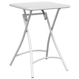 Berkfield Home Foldable Garden Table White 55x55x73 cm Steel - Size: 55 x 55 x 73 cm - thumbnail 2