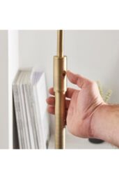Netlighting Otto Complete Floor Lamp Matt Antique Brass Plate Opal Glass in Gold - thumbnail 5