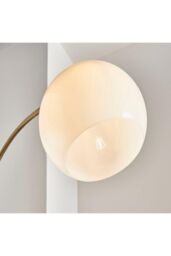 Netlighting Otto Complete Floor Lamp Matt Antique Brass Plate Opal Glass in Gold - thumbnail 2