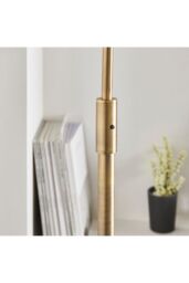 Netlighting Otto Complete Floor Lamp Matt Antique Brass Plate Opal Glass in Gold - thumbnail 4