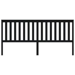 Berkfield Home Bed Headboard Black 206x6x101 cm Solid Wood Pine - Size: 206 x 6 x 101 cm - thumbnail 3