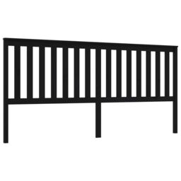 Berkfield Home Bed Headboard Black 206x6x101 cm Solid Wood Pine - Size: 206 x 6 x 101 cm - thumbnail 2