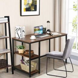 EONLION 120x60cm Computer Desk Industrial in Walnut - Size: 100 cm - thumbnail 5