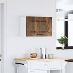 Berkfield Home Kitchen Wall Cabinet Kalmar Smoked Oak Engineered Wood in Brown - thumbnail 3